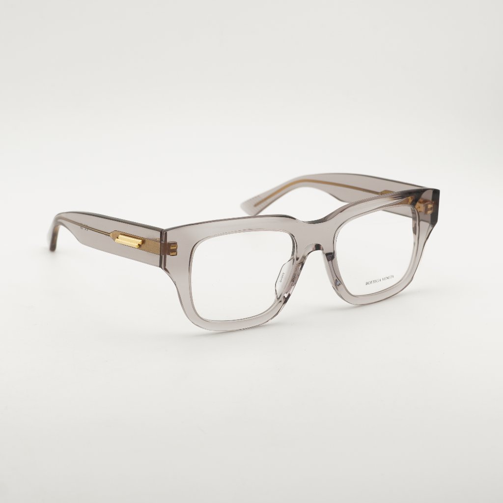 Bottega Veneta Bv1361o 010 Eyeglasses Transparent Grey 50mm Square Frame